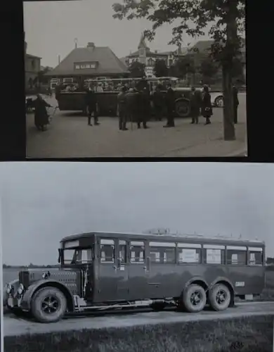 Büssing-NAG Bus auf Reisen 1926 zwei Originalfotos (5834)