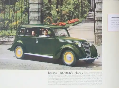 Fiat 1100 B Berline Modellprogramm 1949 Automobilprospekt (6024)