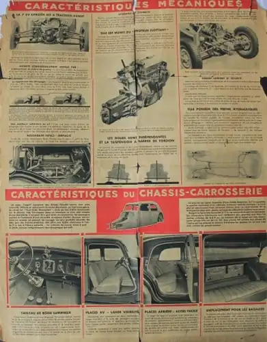 Citroen 7 CV Traction Avant Modellprogramm 1934 "La 7" Automobil-Plakatprospekt (6042)
