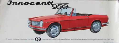 Innocenti 950 Spider Modellprogramm 1961 Automobilprospekt (6062)
