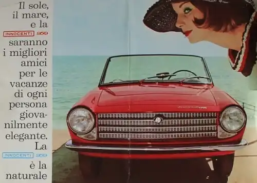 Innocenti 950 Spider Modellprogramm 1961 Automobilprospekt (6062)