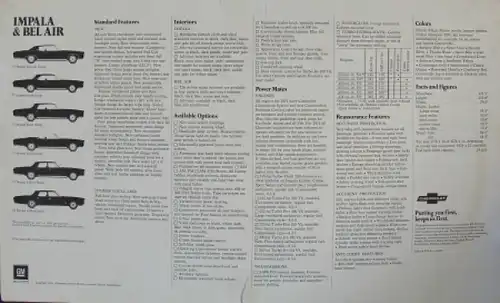 Chevrolet Impala Modellprogramm 1971 Automobilprospekt (6122)