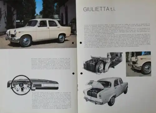 Alfa Romeo Giulietta Berlina Modellprogramm 1956 Automobilprospekt (6192)