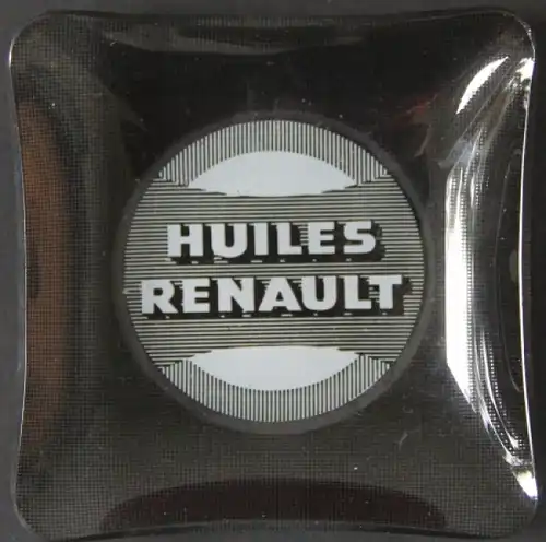 Renault Aschenbecher 1955  "Huiles Renault" Glas mit Logo (6210)