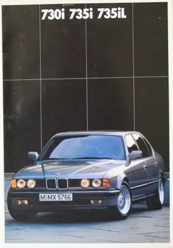BMW 730 i - 735 i Modellprogramm 1987 Automobilprospekt (6307)