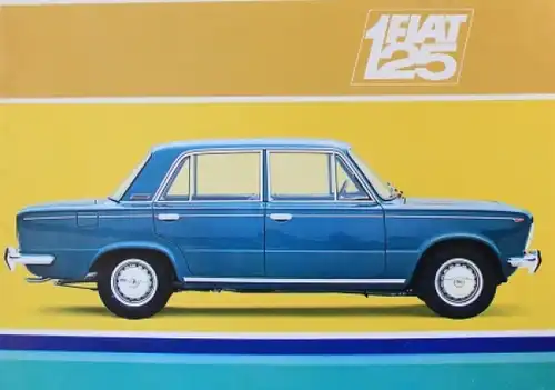 Fiat 125 Modellprogramm 1969 Automobilprospekt (6470)