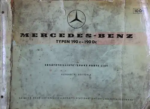 Mercedes-Benz 190 c/Dc 1961 Ersatzteilliste (6871)