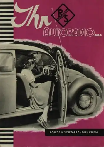 Volkswagen Käfer Zubehörprogramm 1950 "Ihr R-S Autoradio" Automobilprospekt (6609)