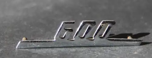 Fiat 600 Typenschild 1958 Metall verchromt  (8602)
