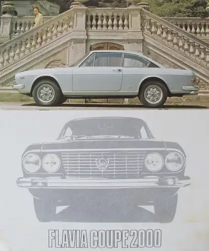 Lancia Flavia 2000 Coupe Modellprogramm 1968 Automobilprospekt (8684)