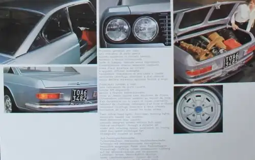 Lancia Flavia 2000 Coupe Modellprogramm 1968 Automobilprospekt (8684)