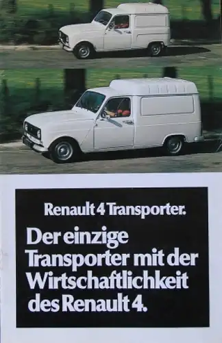 Renault 4 Transporter Modellprogramm 1979 Automobilprospekt (8746)