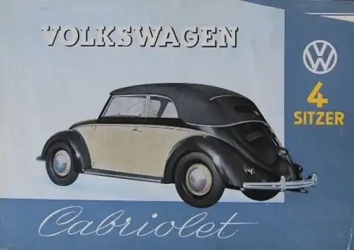Volkswagen Käfer Cabriolet Modellprogramm 1949 Automobilprospekt (8844)