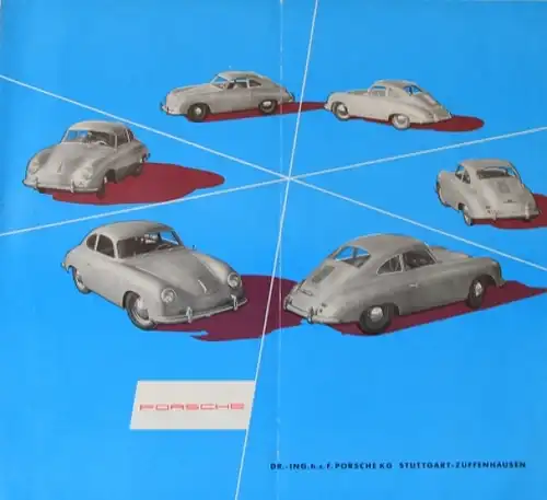Porsche 356 A Modellprogramm 1954 Automobilprospekt (9879)