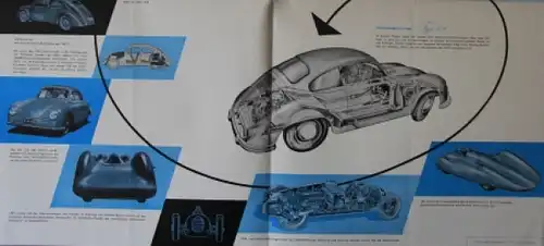 Porsche 356 A Modellprogramm 1954 Automobilprospekt (9879)
