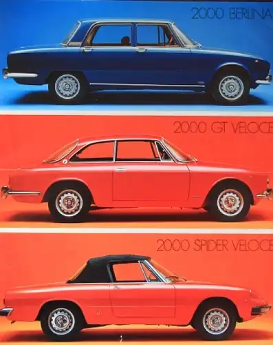 Alfa Romeo 2000 Berlina Veloce Spider Modellprogramm 1975 Automobilprospekt (9887)