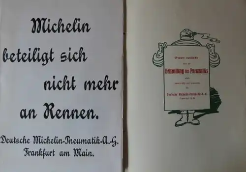 Michelin 1913 "Illustrierte Pneumatik-Dramen - von Bibendum" Reifenkatalog (8761)