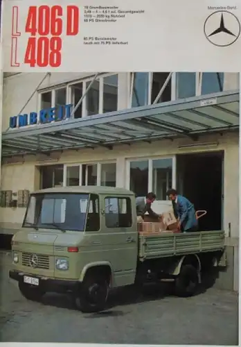 Mercedes-Benz L 406 D L 408 Modellprogramm 1972 Lastwagenprospekt (8889)