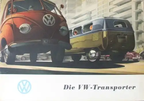 Volkswagen T1 Transporter Modellprogramm 1954 "Die VW Transporter" Automobilprospekt (9994)