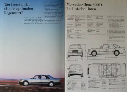 Mercedes-Benz 200 D - 300 D Modellprogramm 1985 Automobilprospekt (0271)