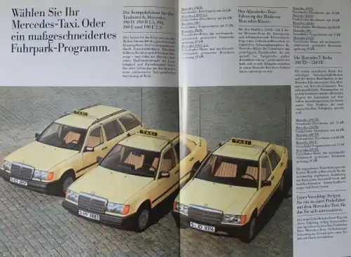 Mercedes-Benz Taxi Modellprogramm 1987 Automobilprospekt (0269)