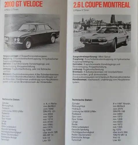 Alfa Romeo Modellprogramm 1975 Automobilprospekt (9912)