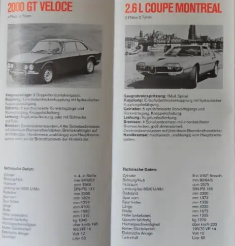 Alfa Romeo Modellprogramm 1975 Automobilprospekt (9912)
