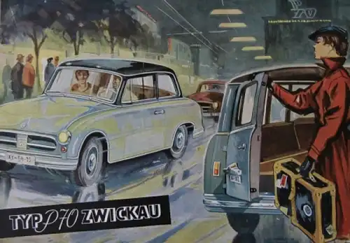 Trabant P 70 Typ Zwickau Modellprogramm 1956 Automobilprospekt (0347)