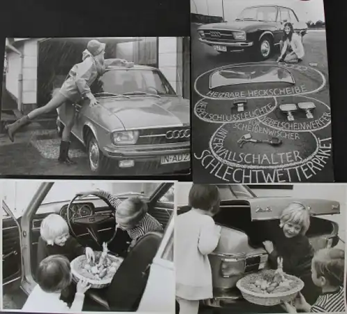 Audi  100 vier Original Presse-Fotos 1971 (0584)