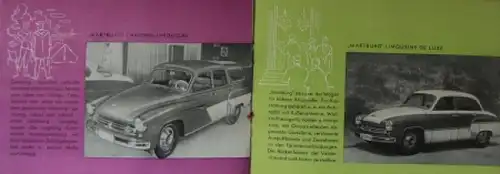 Wartburg Modellprogramm 1957 "9x" Automobilprospekt (0770)