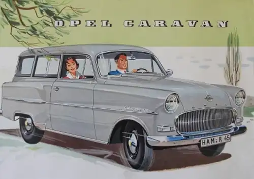 Opel Rekord Caravan Modellprogramm 1956 Automobilprospekt (0943)