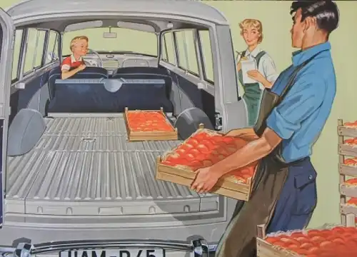 Opel Rekord Caravan Modellprogramm 1956 Automobilprospekt (0943)