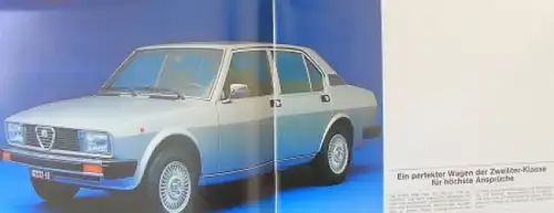 Alfa Romeo Alfetta 2000 Modellprogramm 1977 Automobilprospekt (1267)