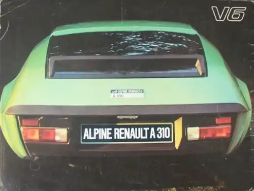 Renault Alpine A 310 Modellprogramm 1976 Automobilprospekt (1145)