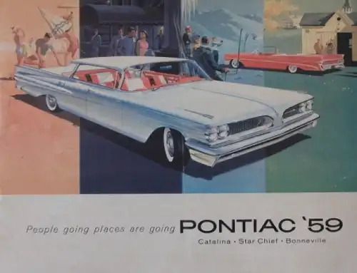Pontiac Modellprogramm 1959 "People going place are going" Automobilprospekt (1358)