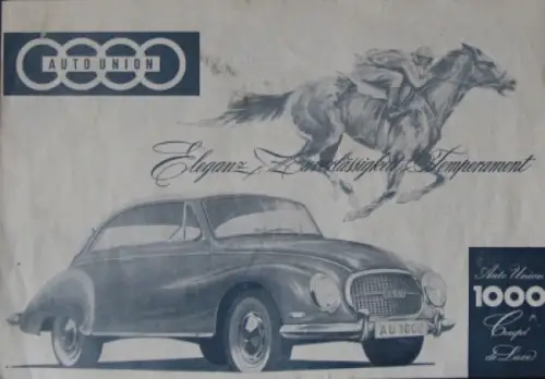 Auto-Union 1000 Coupe de Luxe Modellprogramm 1958 Automobilprospekt (1533)