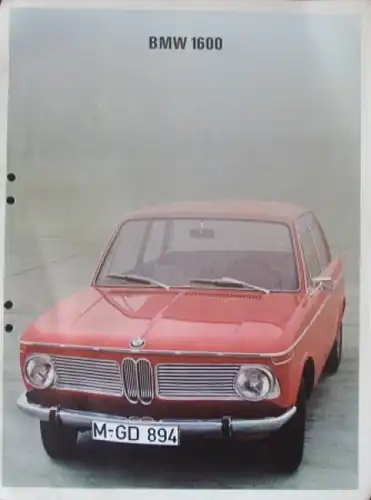 BMW 1600 Modellprogramm 1967 Automobilprospekt (1577)