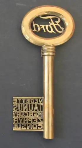 Ford Hinteregger Schlüssel 1955 Vedette-Taunus-Mercury Messing (1678)