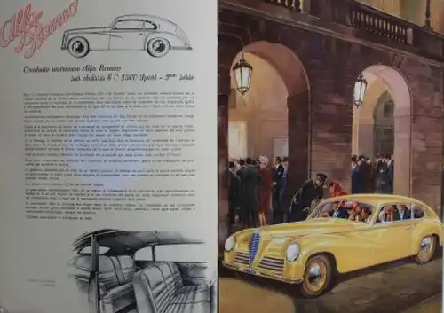 Alfa Romeo 6 C 2500 Super Sport Modellprogramm 1950 Automobilprospekt (1590)