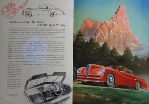 Alfa Romeo 6 C 2500 Super Sport Modellprogramm 1950 Automobilprospekt (1590)