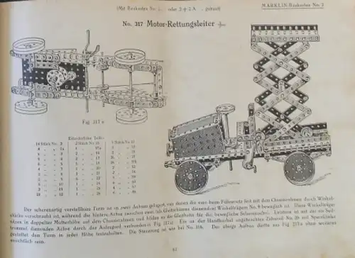 Märklin Metallbaukasten Anleitungsbuch 1930 Spielzeugkatalog (1695)