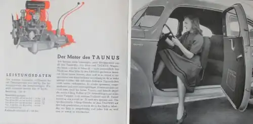 Ford Taunus Modellprogramm 1939 "Wir nehmen den Taunus" Automobilprospekt (1806)