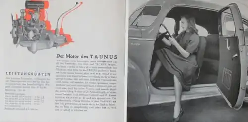 Ford Taunus Modellprogramm 1948 "Wir nehmen den Taunus" Automobilprospekt (1806)