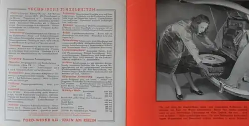 Ford Taunus Modellprogramm 1948 "Wir nehmen den Taunus" Automobilprospekt (1806)