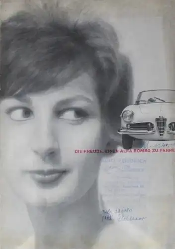 Alfa Romeo Giulietta Spider Modellprogramm 1961 "Die Freude, einen Alfa zu fahren" Automobilprospekt (1817)