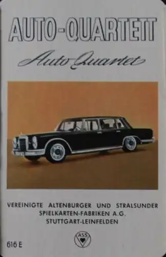 Altenburg Spielkarten "Auto-Quartett" 1963 Kartenspiel (2158)