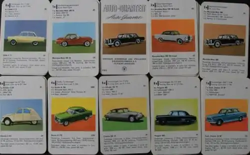 Altenburg Spielkarten "Auto-Quartett" 1963 Kartenspiel (2158)