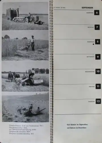 Fahr Maschinenfabrik 1953 Traktor Jahreskalender (2070)