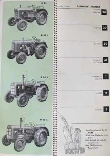 Fahr Maschinenfabrik Traktor-Jahreskalender 1953 (2070)