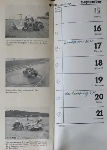 Fahr Maschinenfabrik 1940 Traktor Jahreskalender (2065)